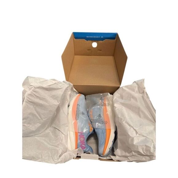 Hoka Clifton 9 Women's Running Shoes Blue/Orange Size 6.5B Sneakers - Picture 7 of 12